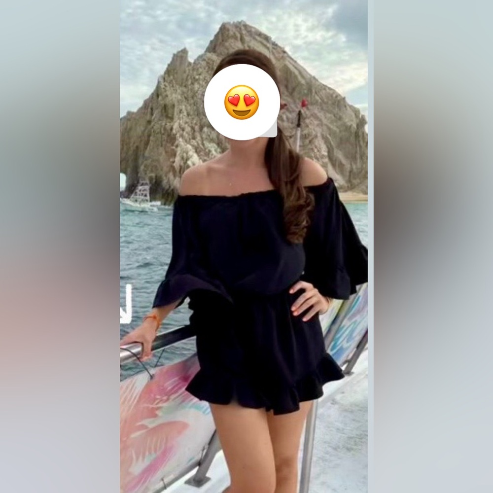 Black Off-Shoulder Romper